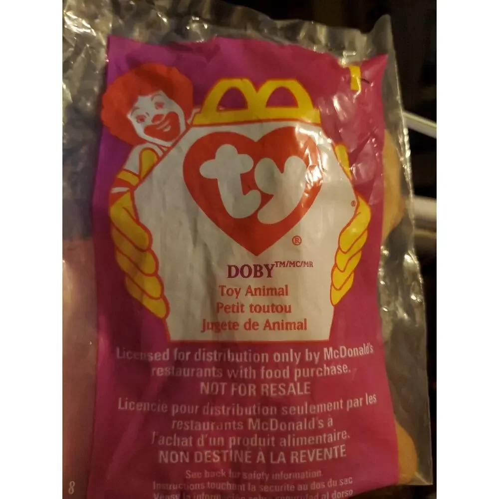 Ty Teenie Beanie Baby 1998 DOBY the DOBERMAN Dog #1 McDonalds Happy Meal Toy